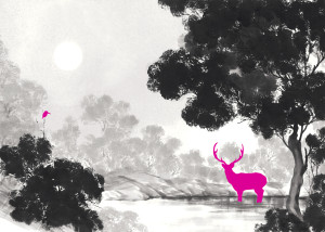 Fluorescence-Animals-Pink-in-forest-2009